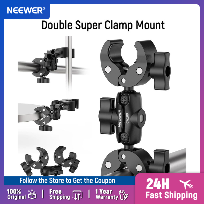 Photography Lighting Kit Neewer - NEEWER Double Super Clamp Mount with