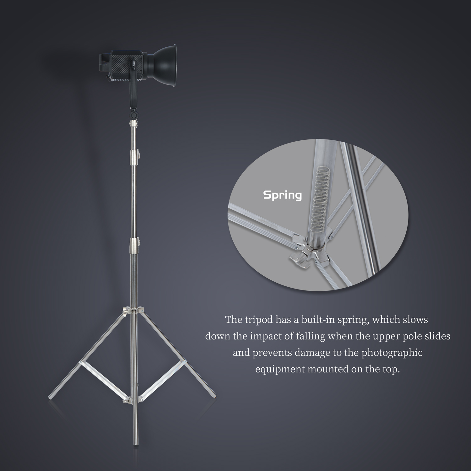 SH 2.8M Stainless Steel Light  - Photography Video Lighting Kit With Adjustable Tripod Stand 评论和价格