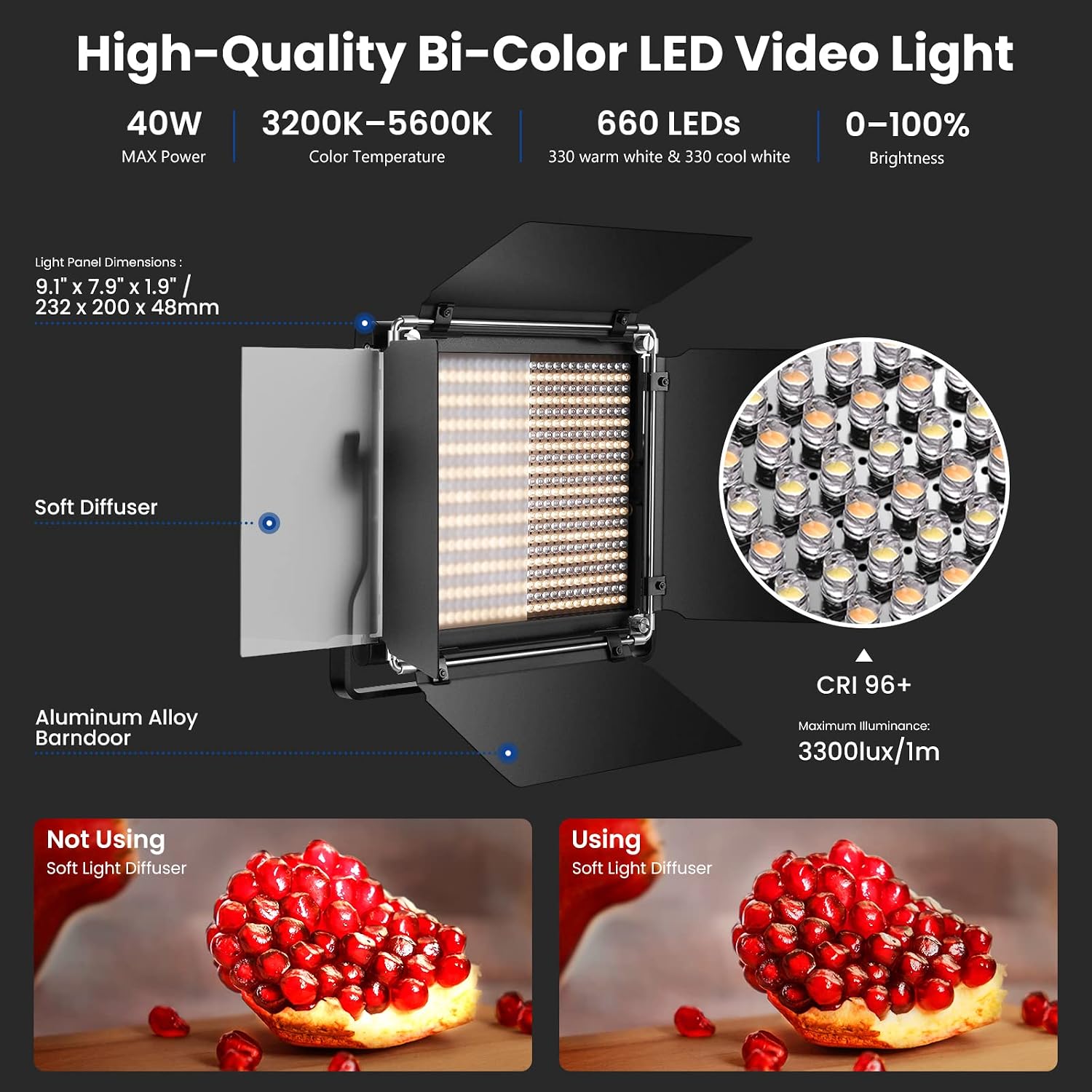 NEEWER 2 Pack 660 LED Video Li - Photography Lighting Kit Neewer 评论和价格