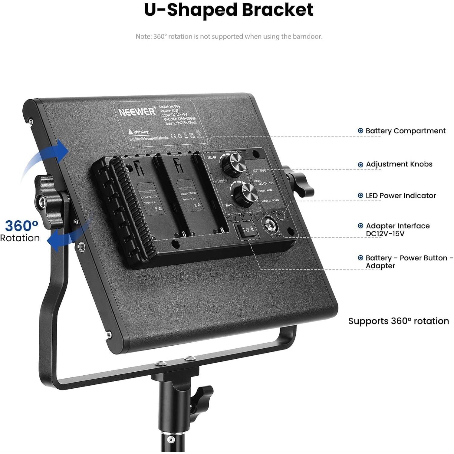 NEEWER 2 Pack 660 LED Video Li - Photography Lighting Kit Neewer 评论和价格