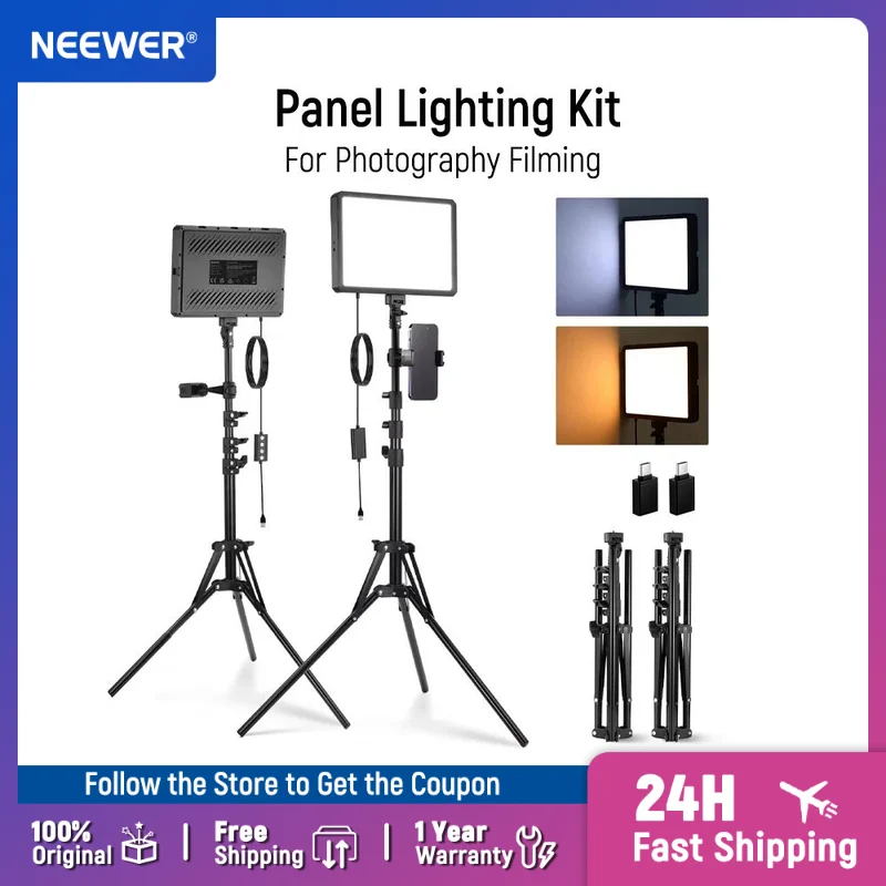 NEEWER BASICS 2 Pack LED Video - Photography Lighting Kit Neewer 评论和价格
