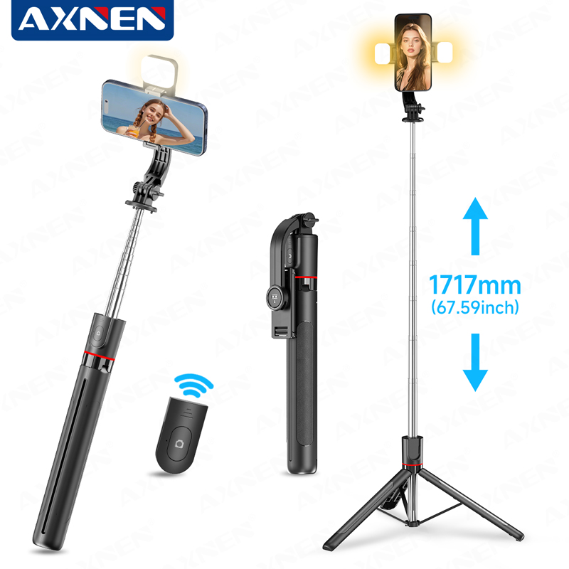 AXNEN F15 Extendable Selfie St - Photography Video Lighting Kit With Adjustable Tripod Stand 评论和价格